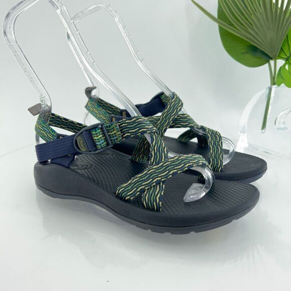 Chaco Ecotread Women Z1  Sandal Size 5 Green Yellow Hike Trail Camp Water Sports - Picture 2 of 12